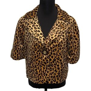 Apt. 9 Leopard Print Cropped Jacket. Cozy Soft Animal print